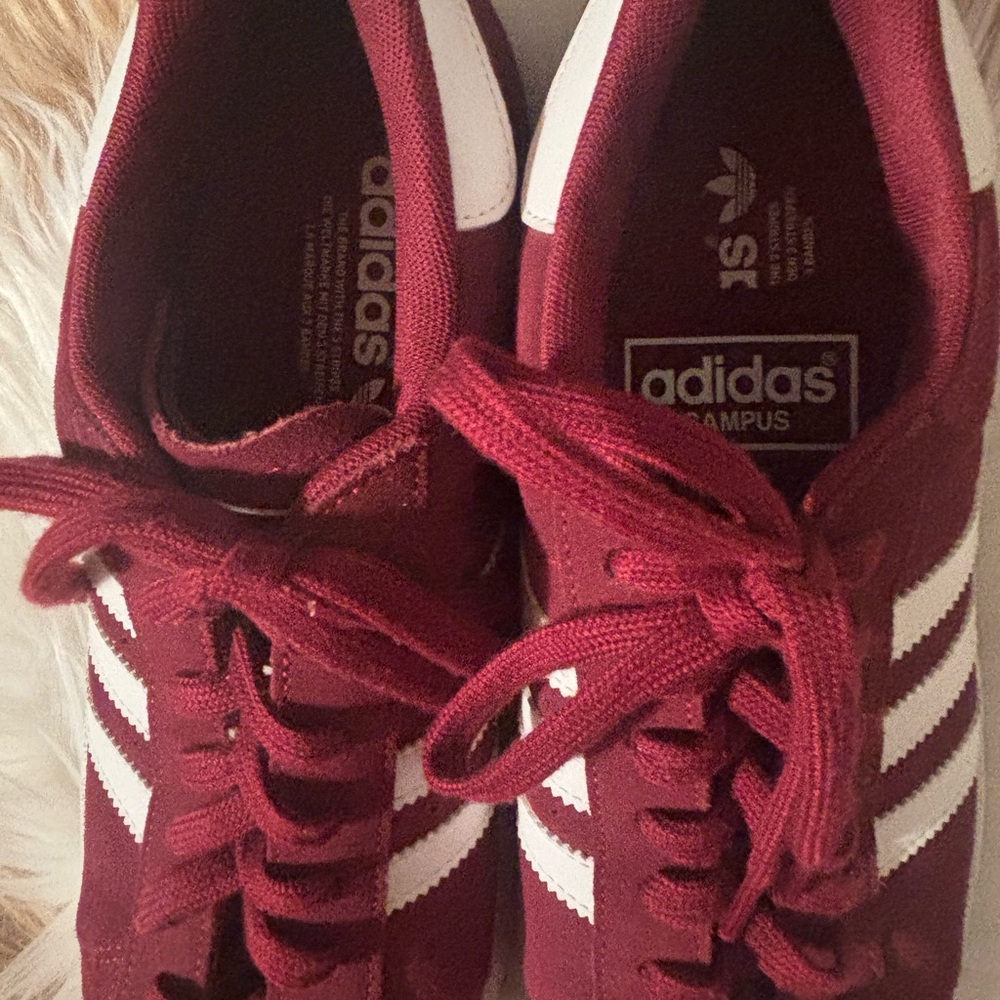 Adidas Women's Maroon and White Sneakers - Picture 3 of 7